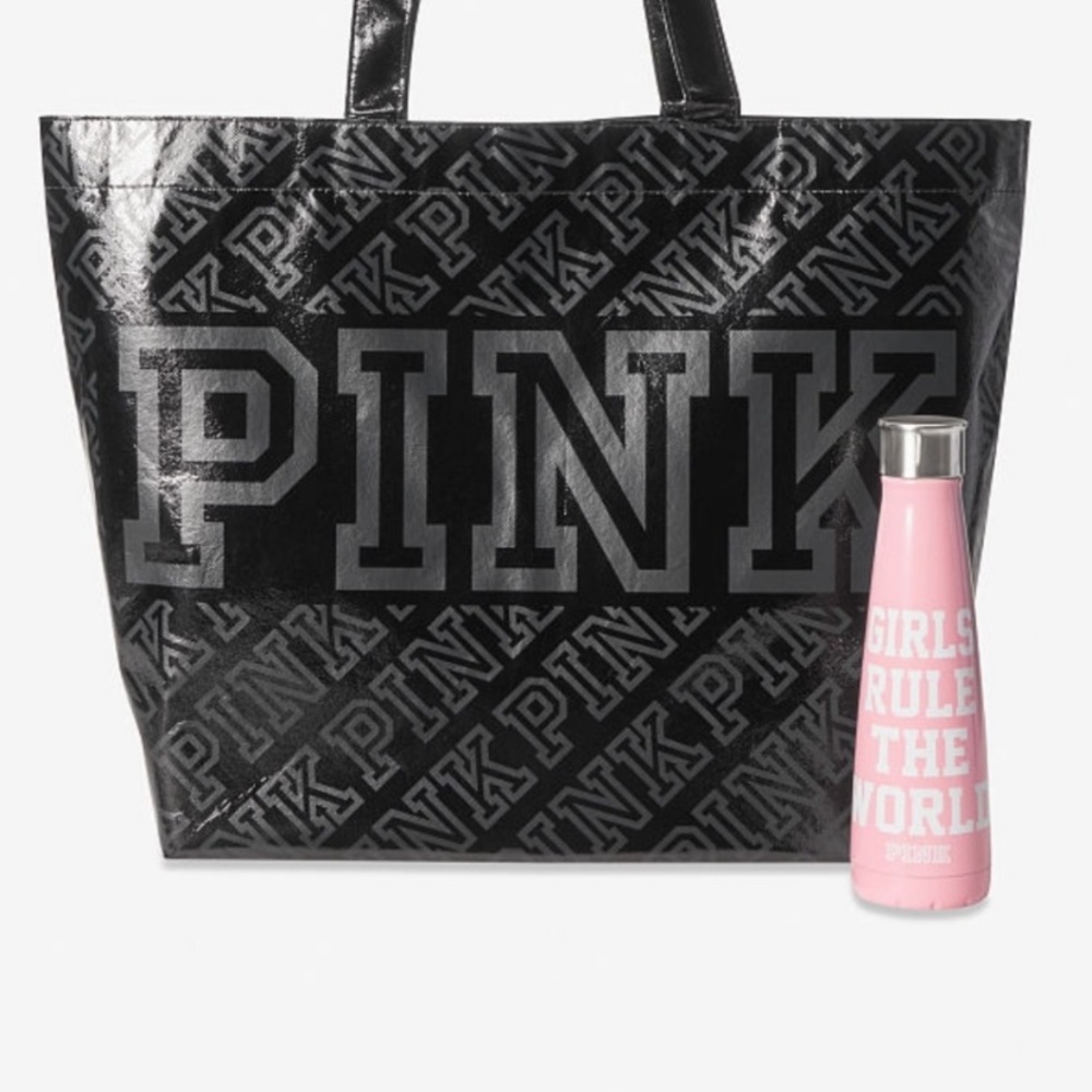 VS Pink Swell Water Bottle and Reusable Tote